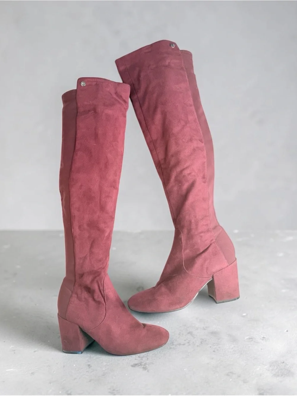 Marc Fisher wine suede over the knee boots
